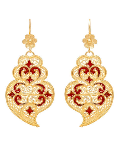 Heart of Viana Red Azulejo Earrings