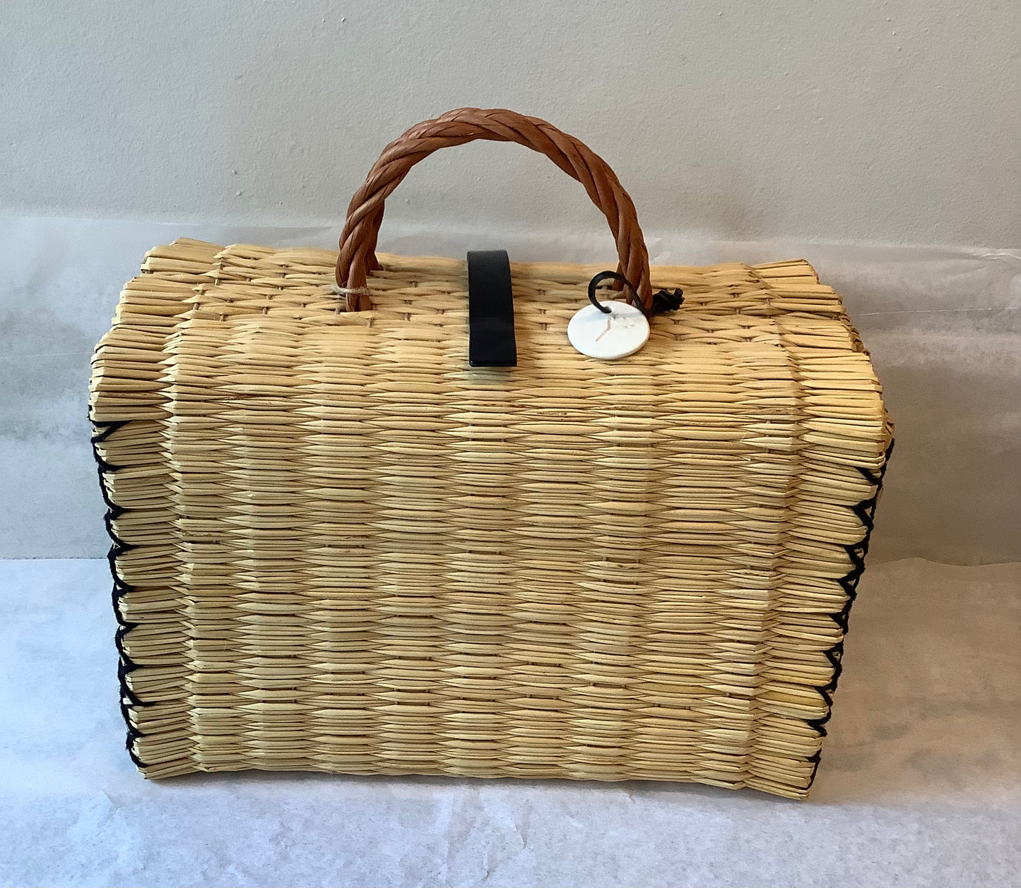 Toino Abel - Natural with Blk Stitching Handbag M