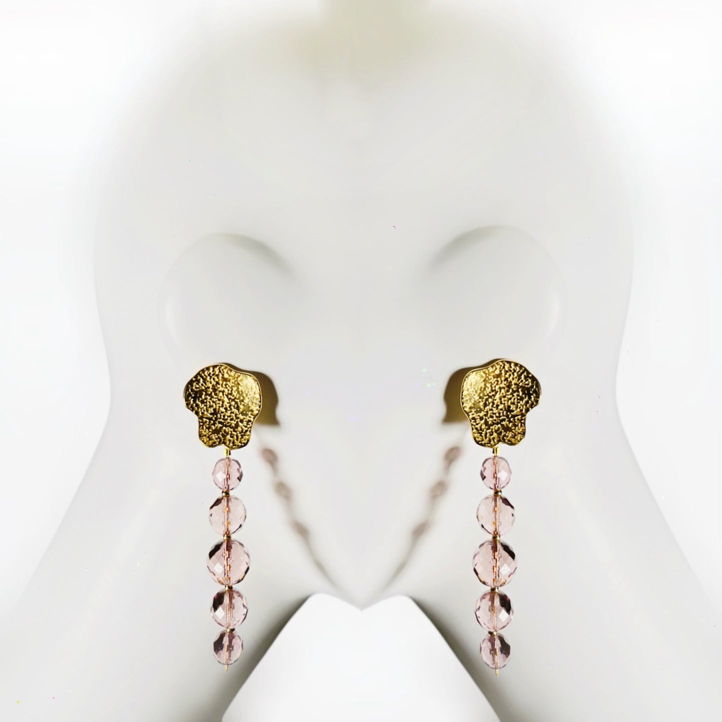Iberina Design - tales from Avalon - pink Czech crystal earrings