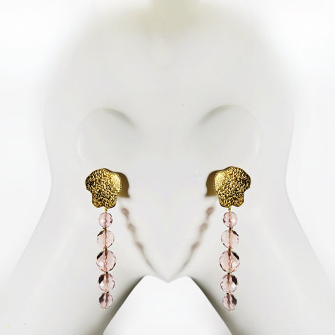 Iberina Design - tales from Avalon - pink Czech crystal earrings