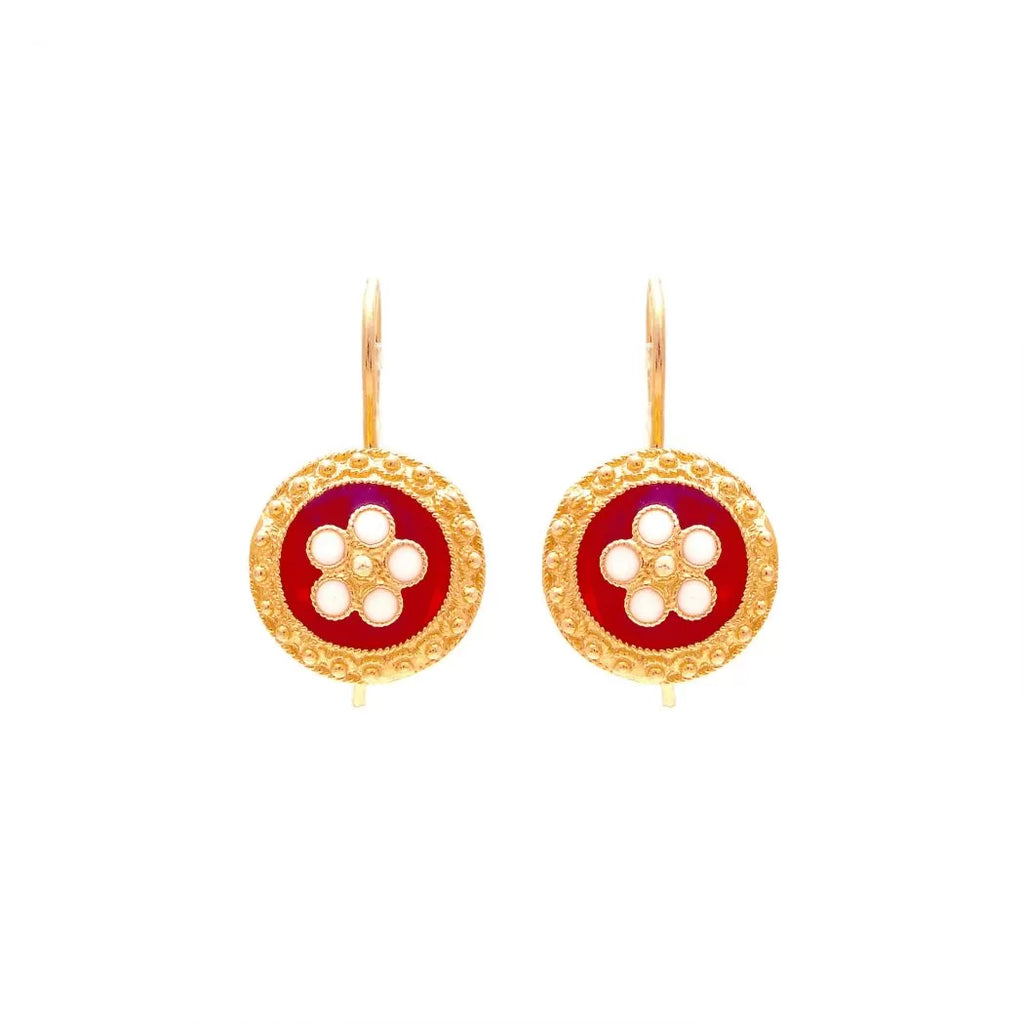 Portugal Jewels - Red Caramujo Earrings +