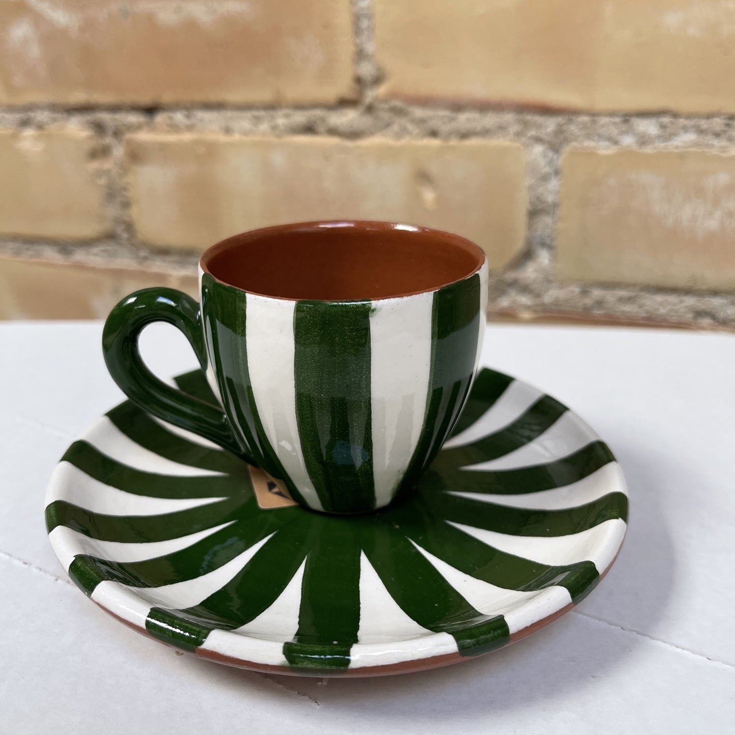 Espresso Cup & Saucer - Vertical Stripe +