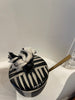 Anna Westerlund - Black Stripe Sugar Pot with Gold Spoon