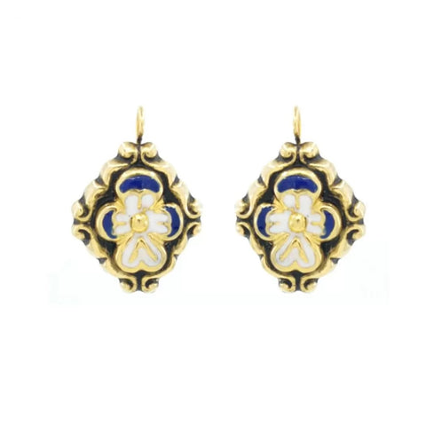 Portugal Jewels - Earrings Baroque Blue or Red Enamel