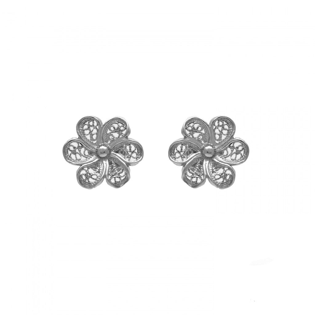 Portugal Jewels -  Earrings Flower in Silver