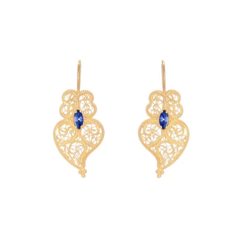 Heart of Viana Earrings Blue Zirconia