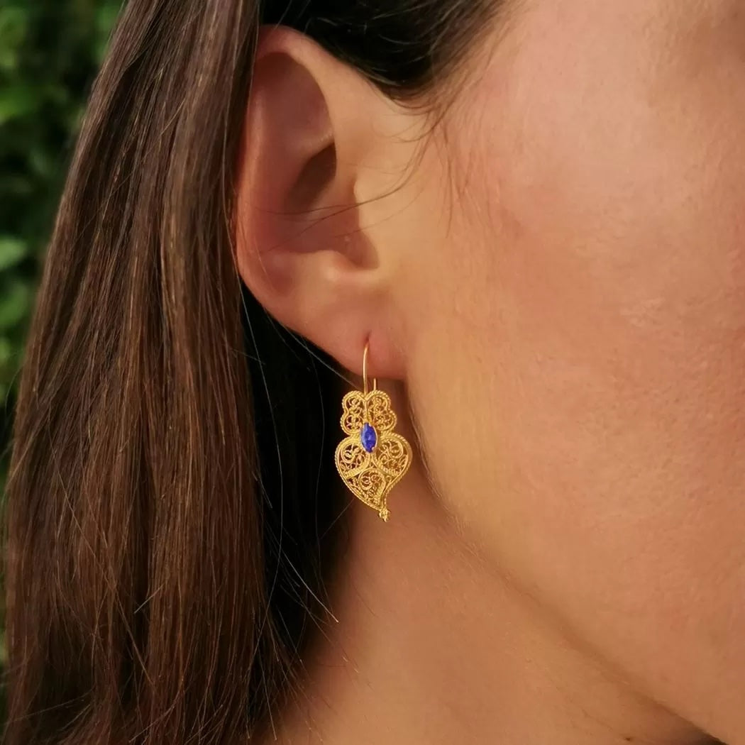 Heart of Viana Earrings Blue Zirconia