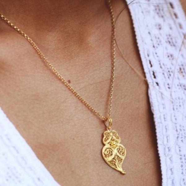 Portugal Jewels - Necklace Heart of Viana Filigree - Various Sizes