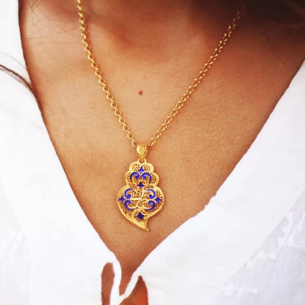 Portugal Jewels - Necklace Heart of Viana Azulejo