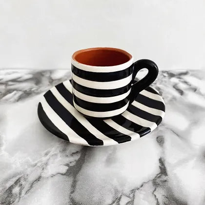 Espresso Cup & Saucer - Horizontal Stripe +