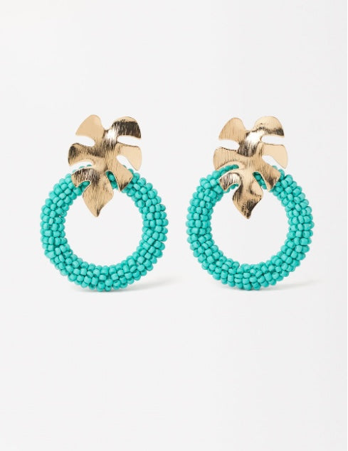 SS24 Collection - Leaf earrings with beads