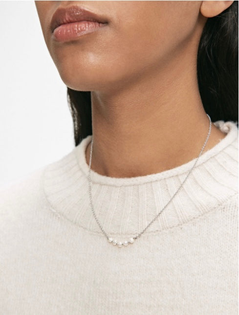 SS24 - Silver necklace with faux pearl