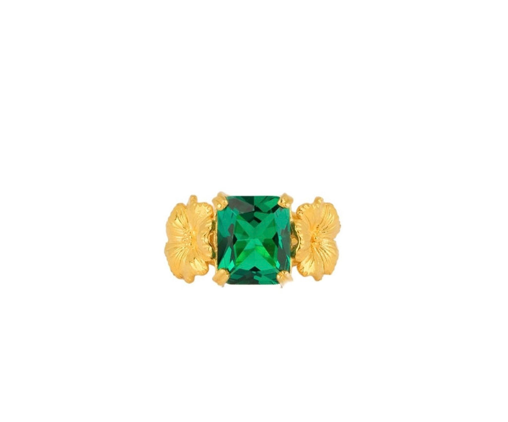 Portugal Gifts - Amalia - there goes the flower with green stone ring