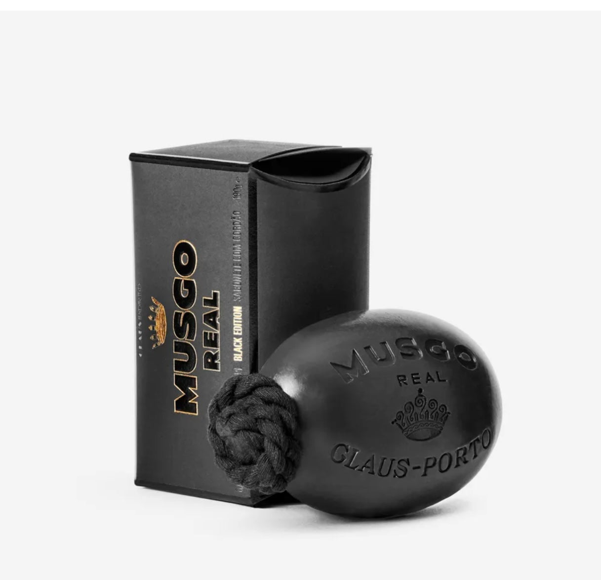 Claus Porto Musgo Real - Black edition soap on a roap