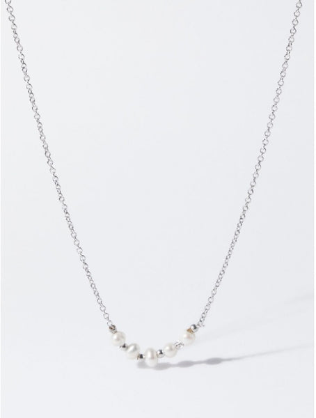 SS24 - Silver necklace with faux pearl