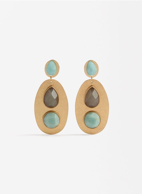 SS24 - collection - oval earrings with real stone