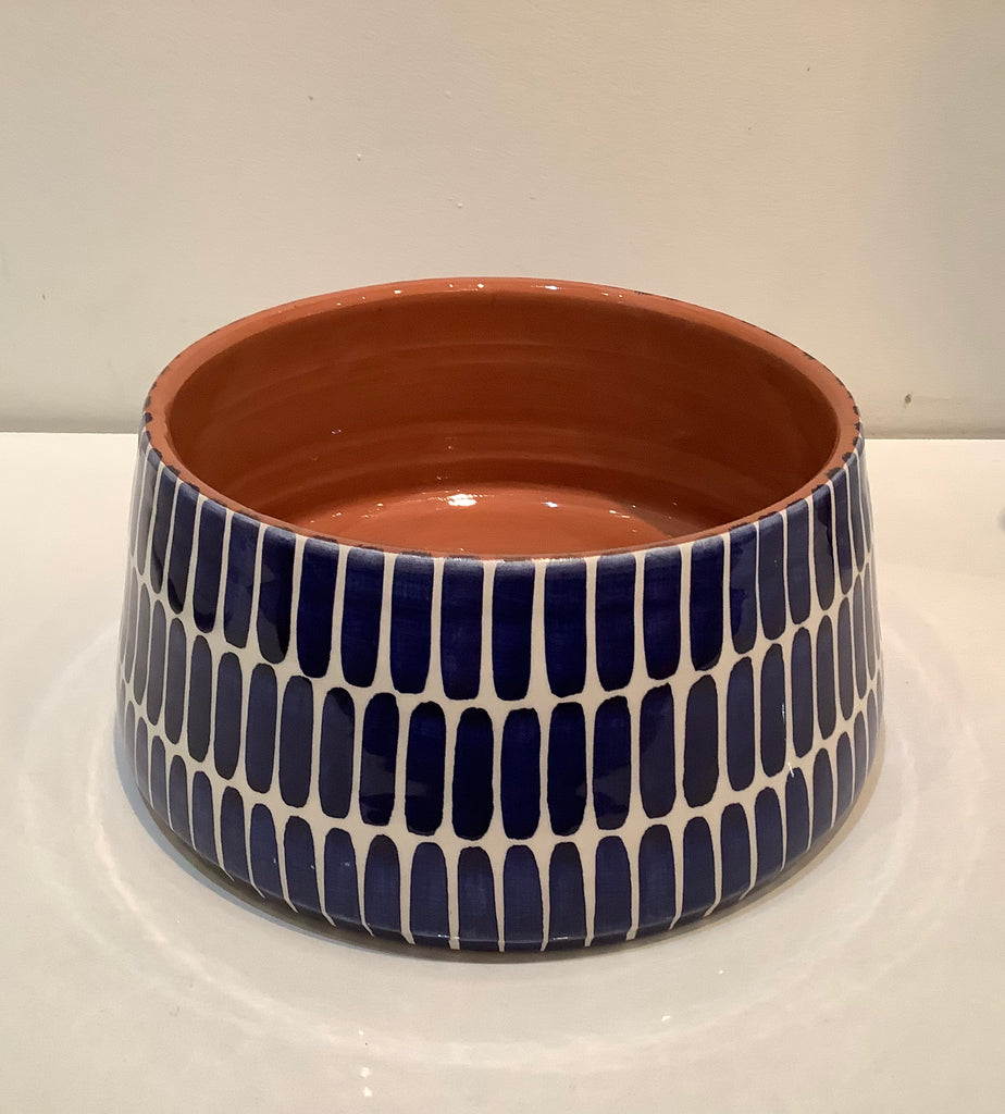 Casa Cubista - Tapered Large Blue Dash Bowl
