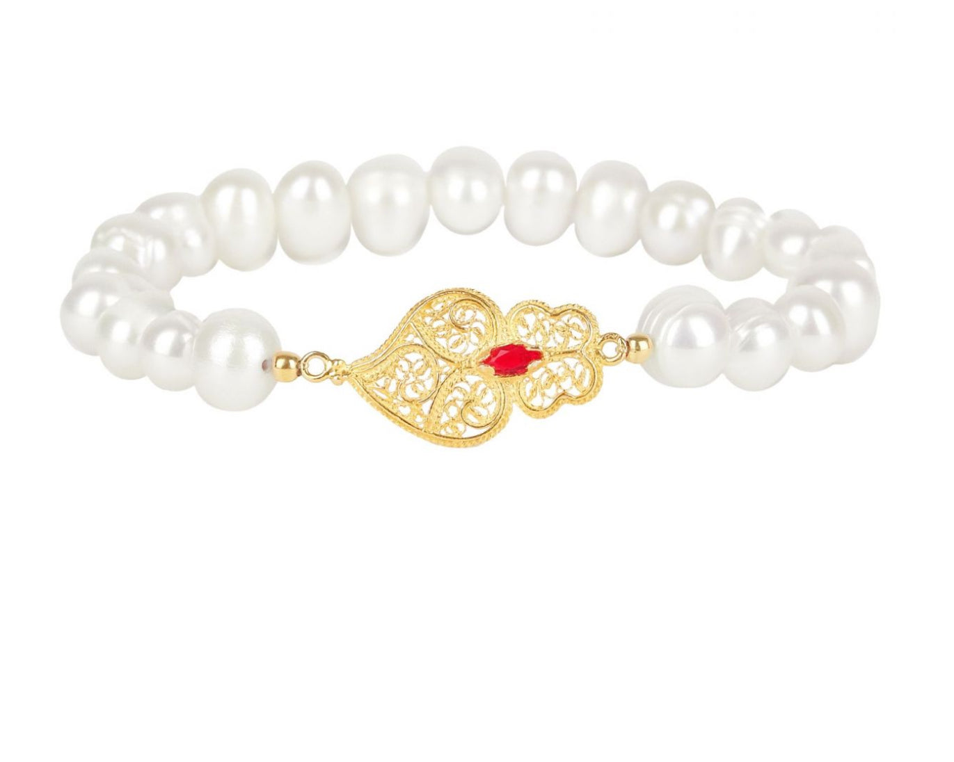 Heart of Viana Gemstone Pearl Bracelet