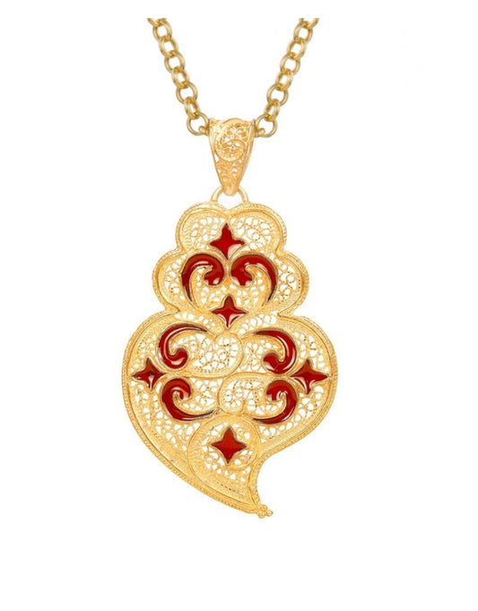 Heart of Viana Red Azulejo Necklace