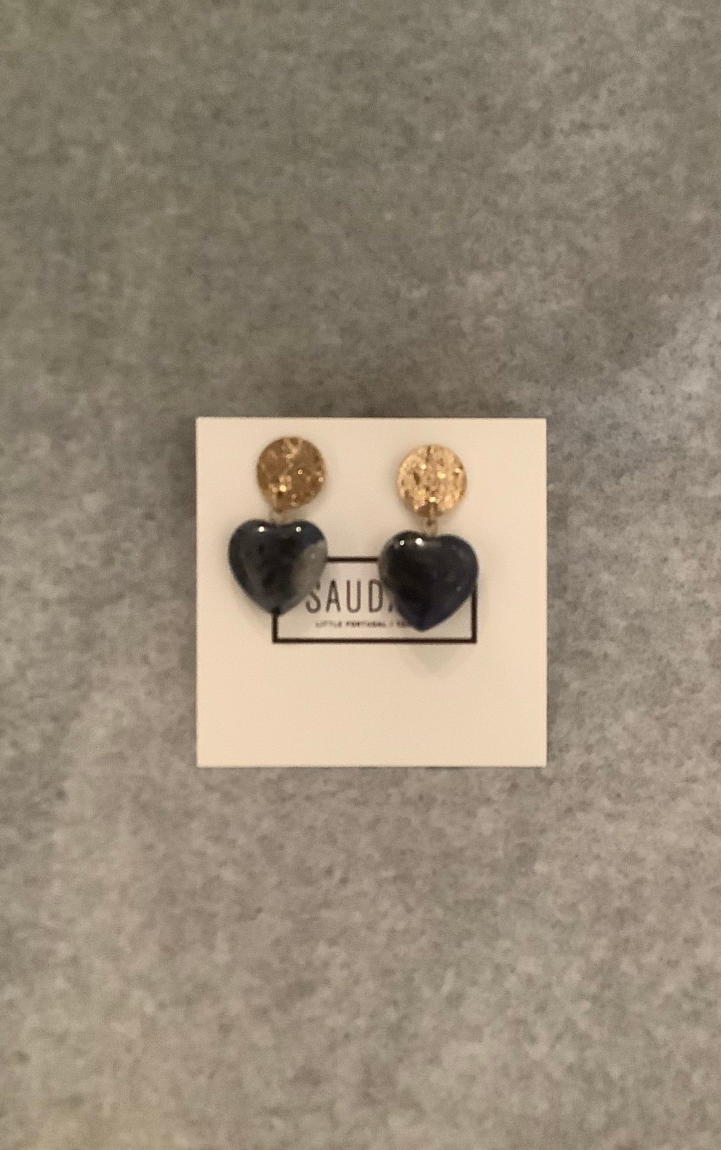 SS24 - Golden earrings with blue stone heart