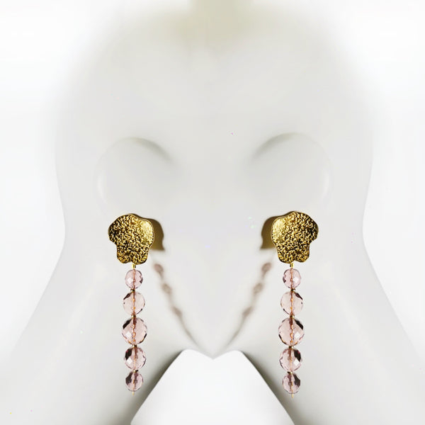 Iberina Design - tales from Avalon - pink Czech crystal earrings