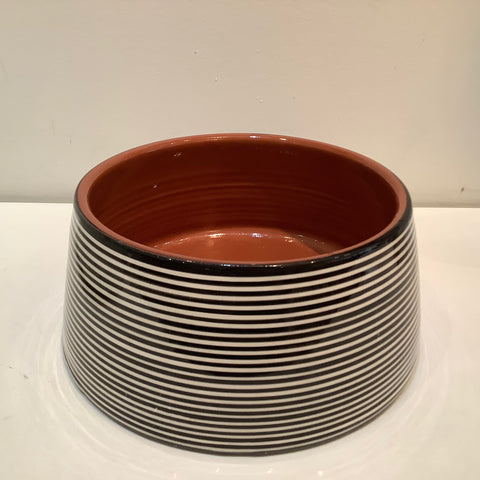 Casa Cubista - Classic Stripe Tapered Large Bowl -Black