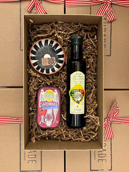 Gift Box Set - Casa Cubista Bowl, Olive Oil, and Bom Petisco Tinned Fish