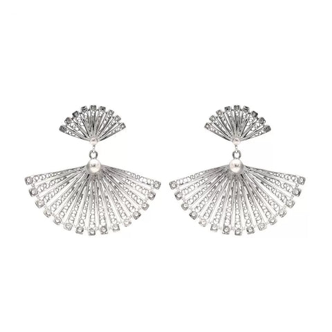 Portugal Jewels - Earrings Fan in Silver