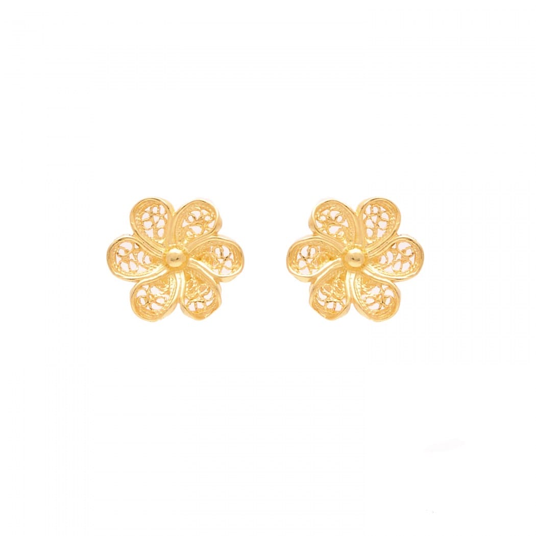 Flower Filigree Stud Earrings +