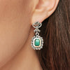 Portugal Jewels - Earrings Green Tie in Silver and Gold