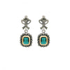 Portugal Jewels - Earrings Green Tie in Silver and Gold
