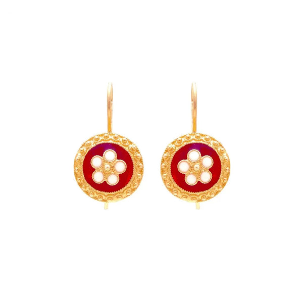 Portugal Jewels - Red Caramujo Earrings +