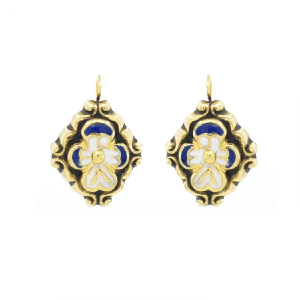 Portugal Jewels - Earrings Baroque Blue or Red Enamel