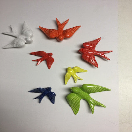 Medium Ceramic Swallows - Various colours