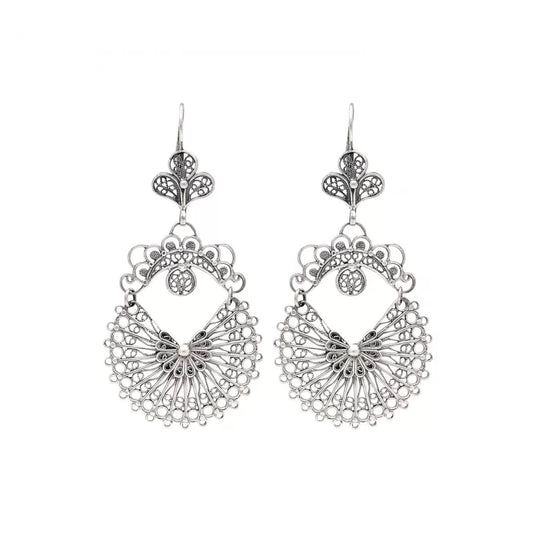 Portugal Jewels - Earrings Arrecadas 5.0cm in Silver