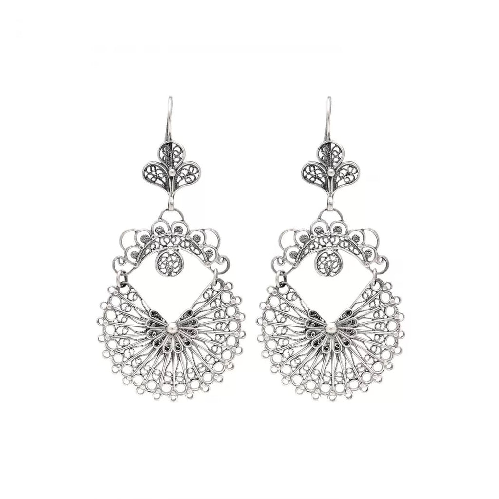 Portugal Jewels - Earrings Arrecadas 5.0cm in Silver