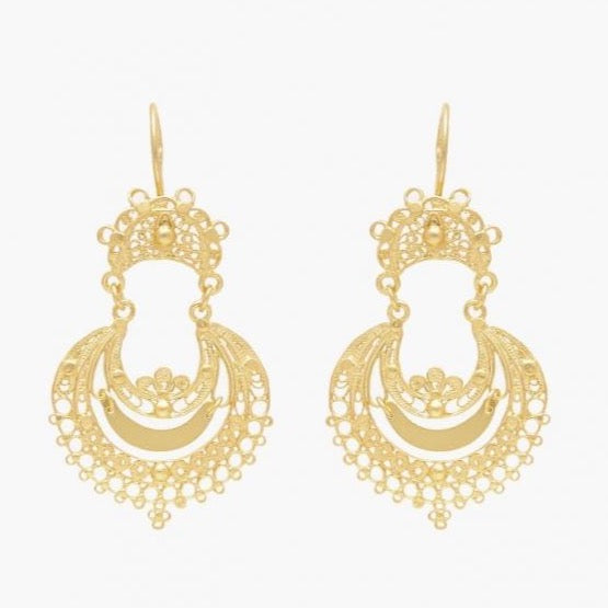 Arrecadas Metal Bar Filigree Earrings