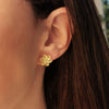 Portugal Jewels - Earrings Flower in Gold Plated Silver