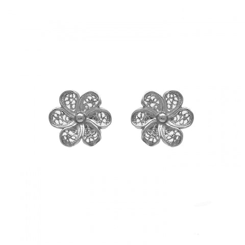 Portugal Jewels -  Earrings Flower in Silver