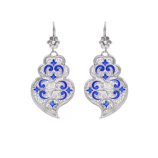 Portugal Jewels - Heart of Viana Azulejo Earrings