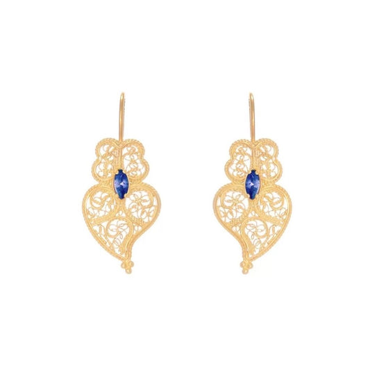 Heart of Viana Earrings Blue Zirconia