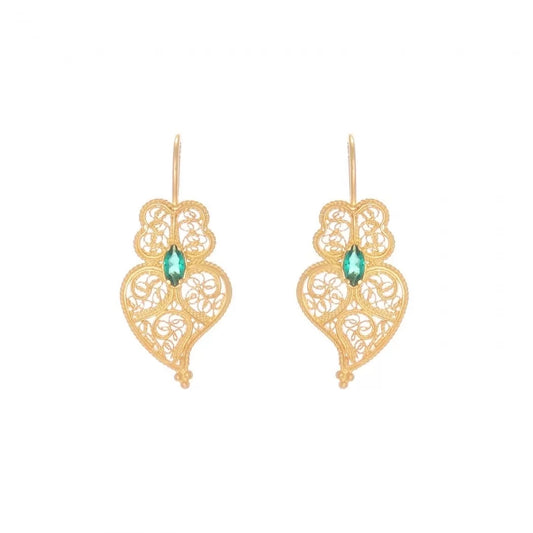 Heart of Viana Earrings Emerald Zirconia