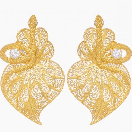 Heart Snake Earrings in Zirconia Gemstone - Ana Moura Collection