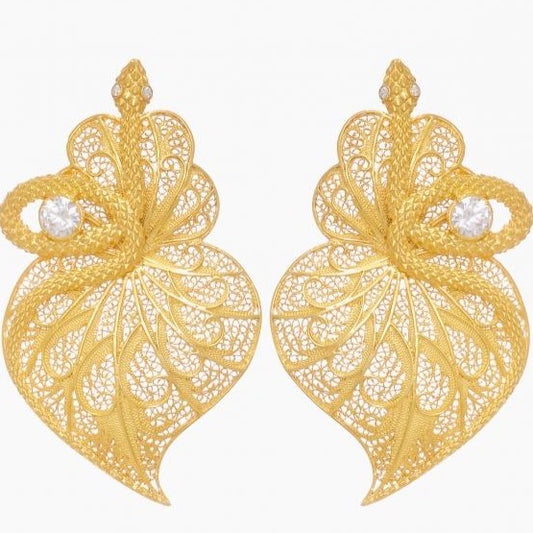 Heart Snake Earrings in Zirconia Gemstone - Ana Moura Collection