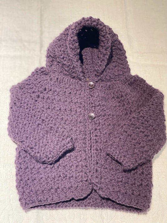 byBranca - Purple Crochet Sweater - 12-18 Months