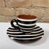 Horizontal Stripe Espresso Cup & Saucer - 2 Colours