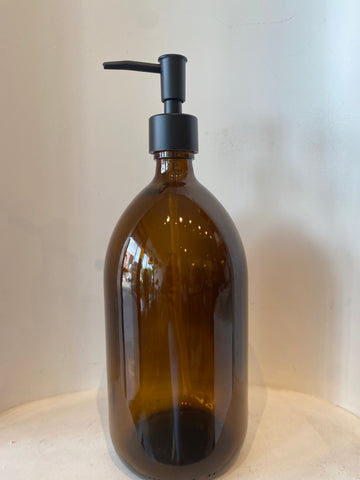 DMG - Amber Glass Bottle with Pump; two sizes