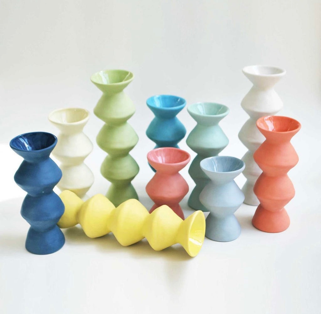 Cecile *M - Zig Zag Vase or Candle Holder - Various Sizes/Colours