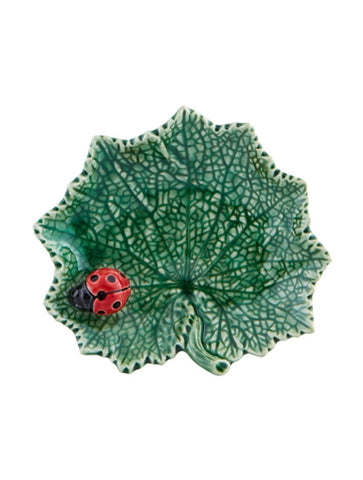 Bordallo Pinheiro - Countryside Leaves - Ragwort Leaf with Ladybug 14cm