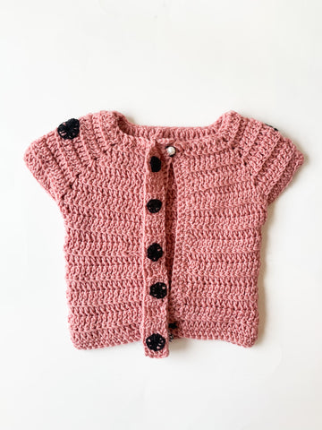 byBranca - Rustic Pink Crochet Short Sleeve - 18 Months